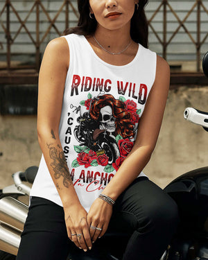 Riding Wild Cut Out Wrap Back Tank Top