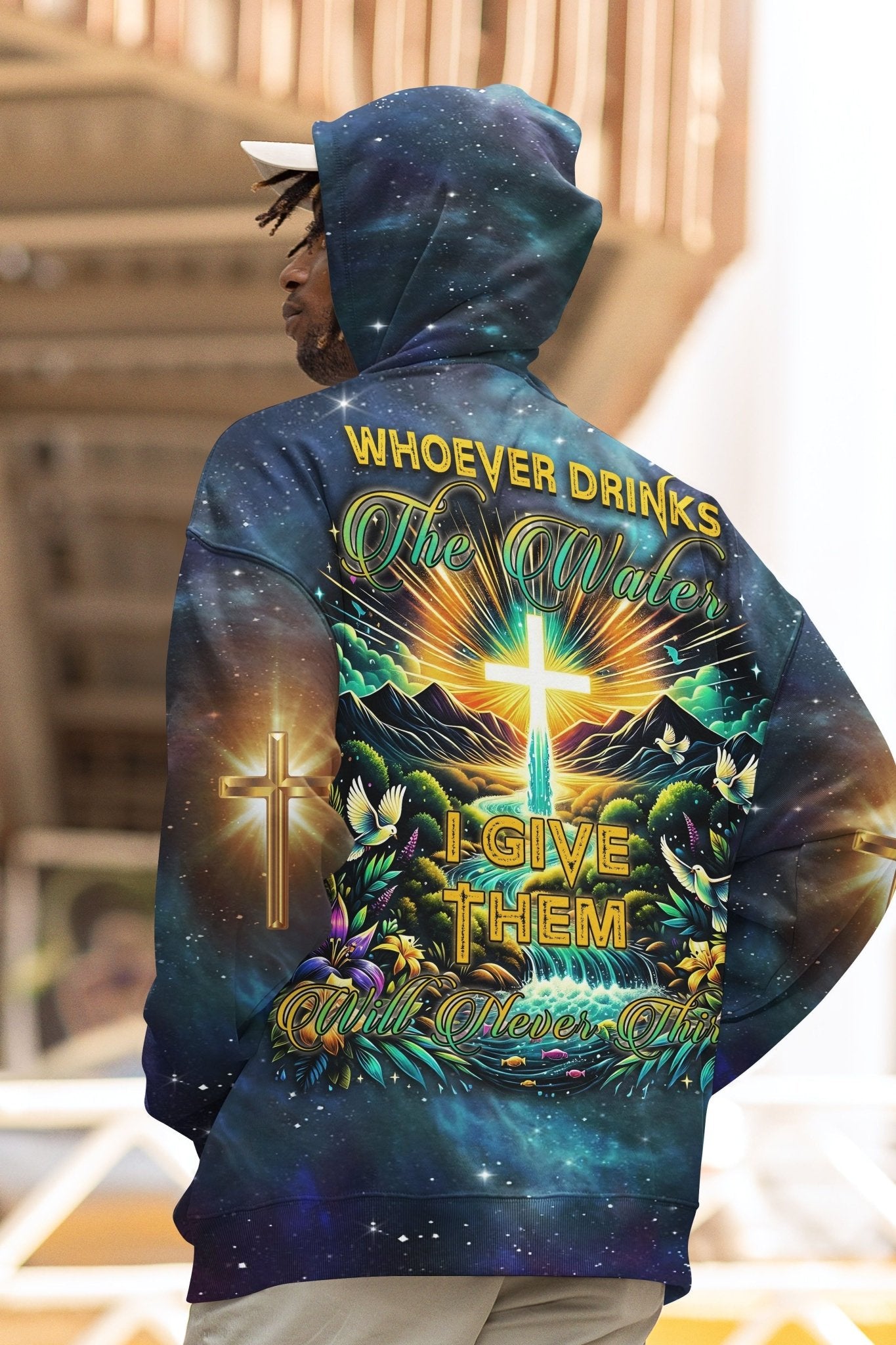 Whoever Drinks The Water I Give Them Will Never Thirst All Over Print Hoodie