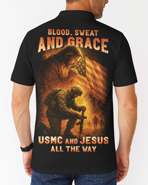 Blood Sweat And Grace All Over Print Polo