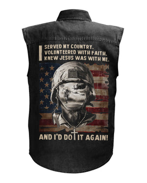 I Served My Country Denim Sleevesless Shirt