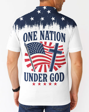 One Nation Under God All Over Print Polo Shirt