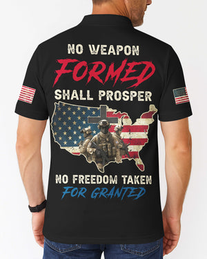 No Weapon Formed Shall Prosper All Over Print Polo