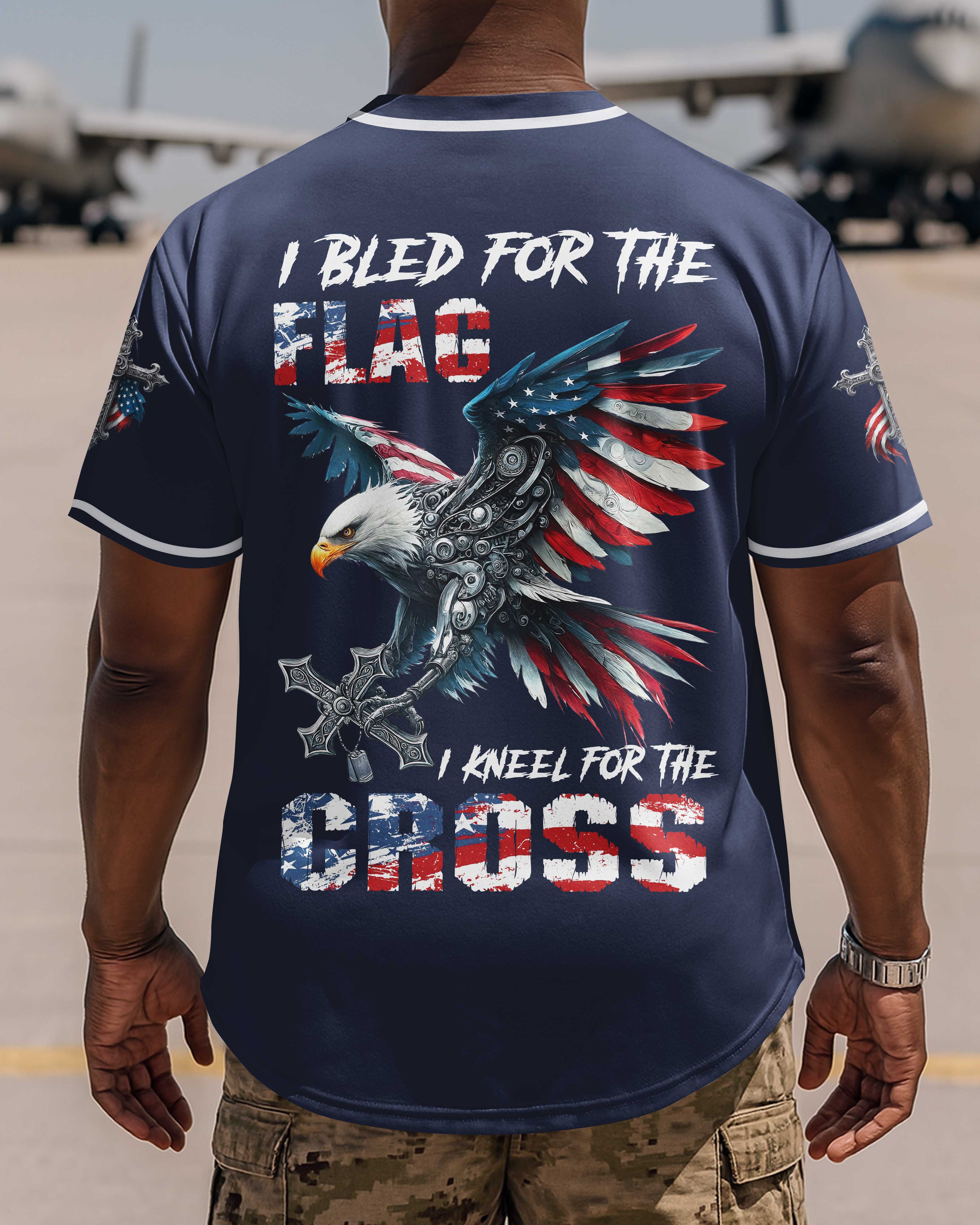 I Bled For The Flag I Kneel For The Cross Shirt