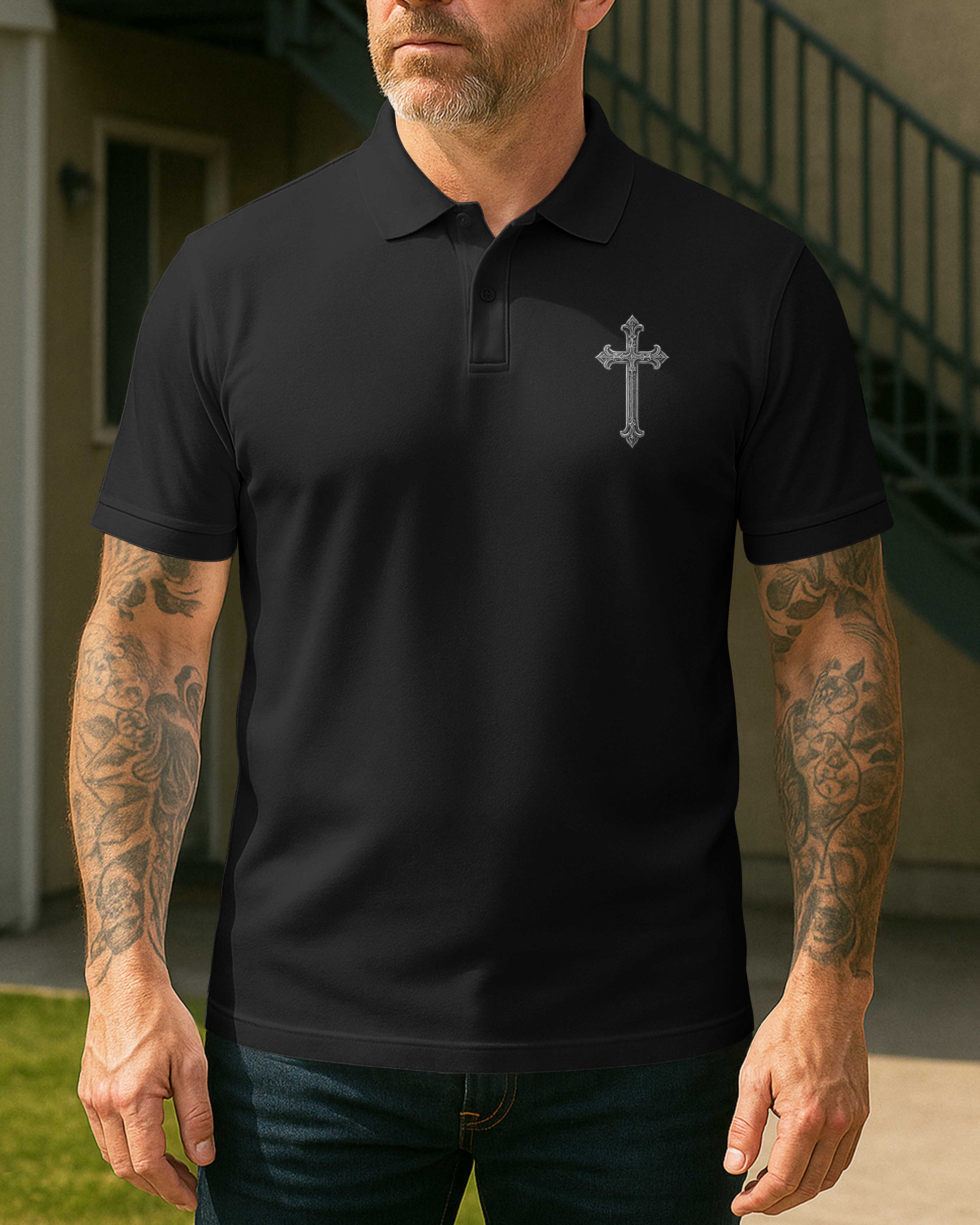 Under His Wings You Will Find Refuge All Over Print Polo