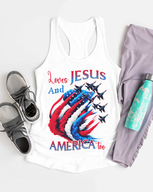 Loves Jesus And America Too All Over Print Summer Tank Top