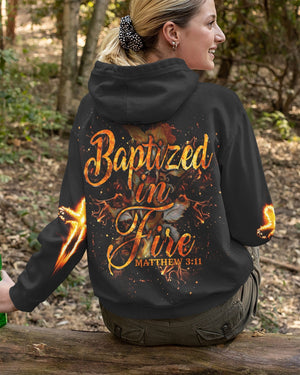 Baptized In Fire All Over Print Zip Hoodie