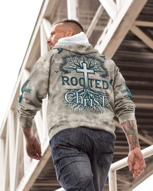 Rooted In Christ All Over Print Zip Hoodie