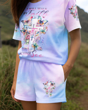 I Will Walk By Faith Even When I Cannot See All Over Print Summer Set