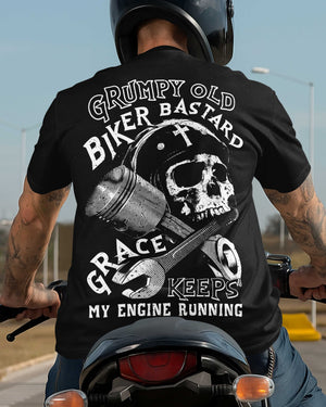 Grumpy Old Biker Bastard All Over Print T-Shirt