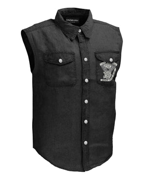 Every Mile A Prayer Sleevesless Denim Shirt