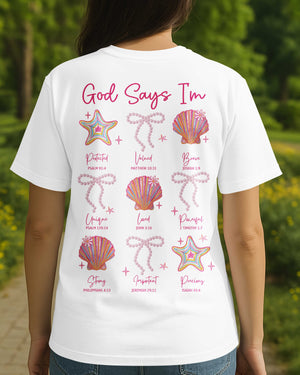 God Says I'm T-Shirt Summer Clam Coquette Shirt Summer Beach