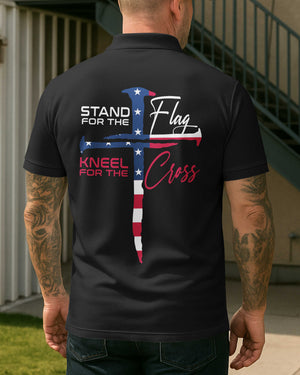 Stand For The Flag Kneel For The Cross Polo Shirt