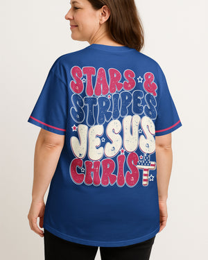 Stars And Stripes Jesus Christ All Over Print Jersey