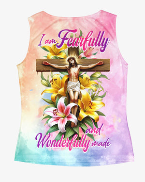 I Am Fearfully And Wonderfully Made All Over Print V-neck Tank Top