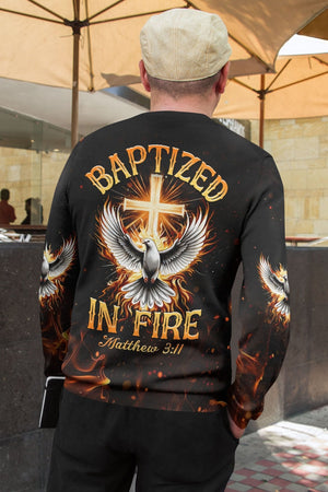 Baptized In Fire Matthew 3:11 All Over Print Sweater