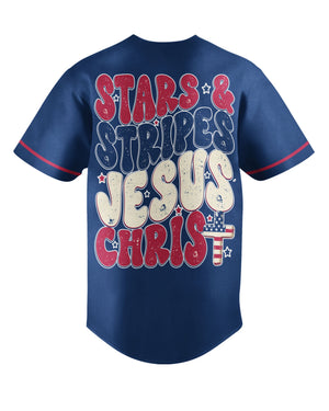 Stars And Stripes Jesus Christ All Over Print Jersey