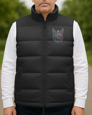 Though I Walk Through The Valley I Will Fear No Evil All Over Print Sleeveless Puffer Jacket