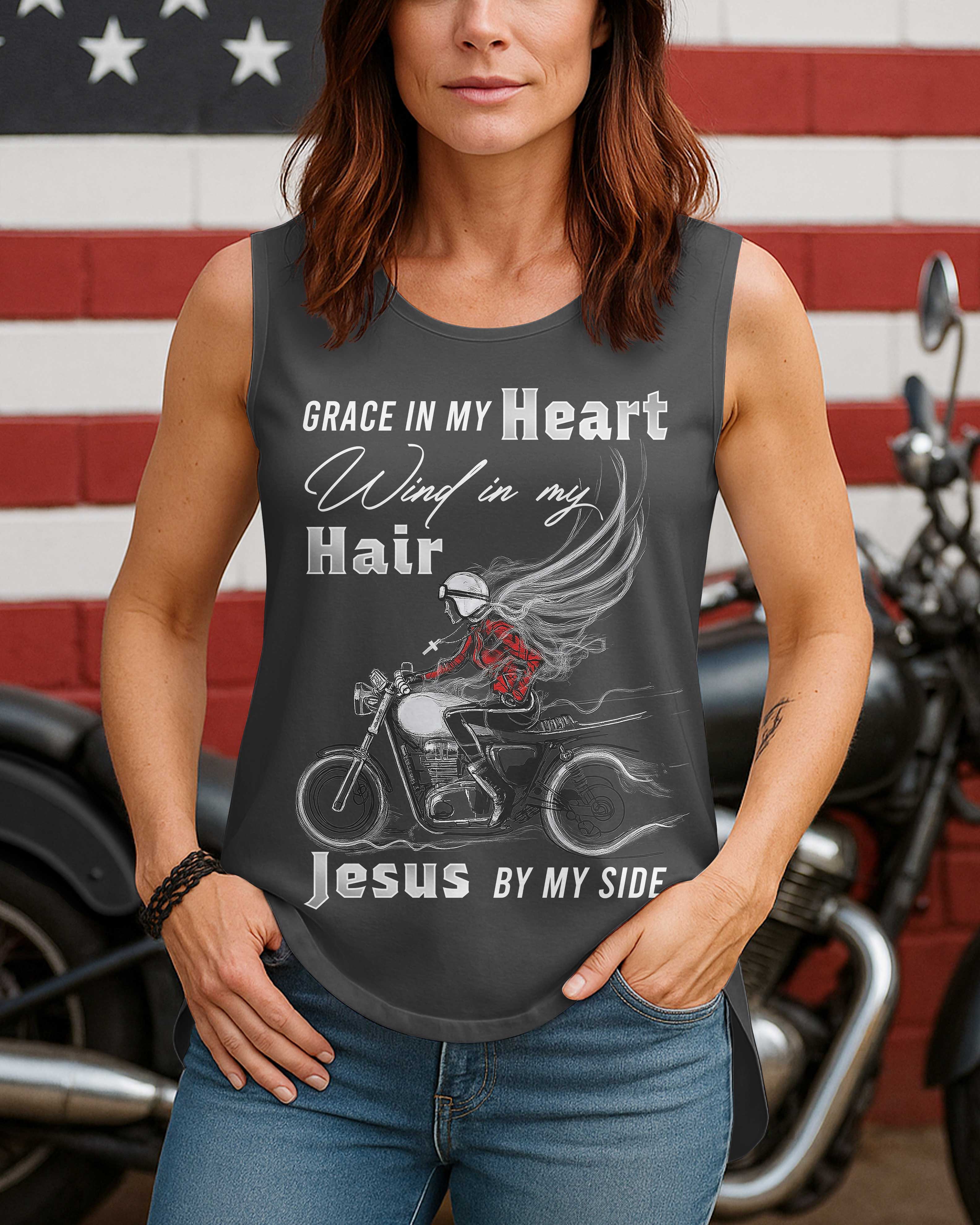 Grace In My Heart Cut Out Wrap Back Tank Top