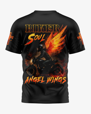 Biker Soul Angel Wings All Over Print T-Shirt