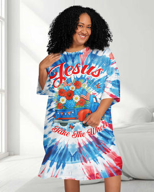 Jesus Take The Wheel All Over Print Sleep Tee