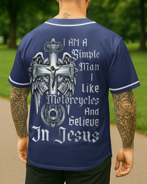 I Am A Simple Man I Like Motorcycles And Believe In Jesus Jersey
