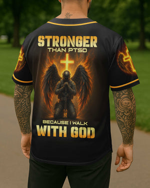 Stronger Than Ptsd Because I Walk With God Jersey