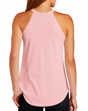 If God Brings You To It He Will Bring You Through It Breast Cancer Awareness Rocker Tank Top