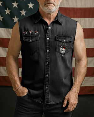 My Faith Is Stronger Than My Battles Sleevesless Denim Shirt