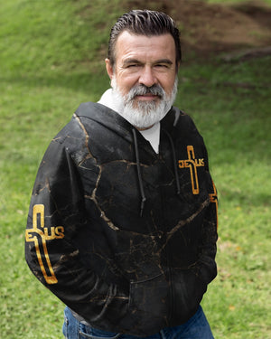 Death Could Not Hold Him All Over Print Zip Hoodie