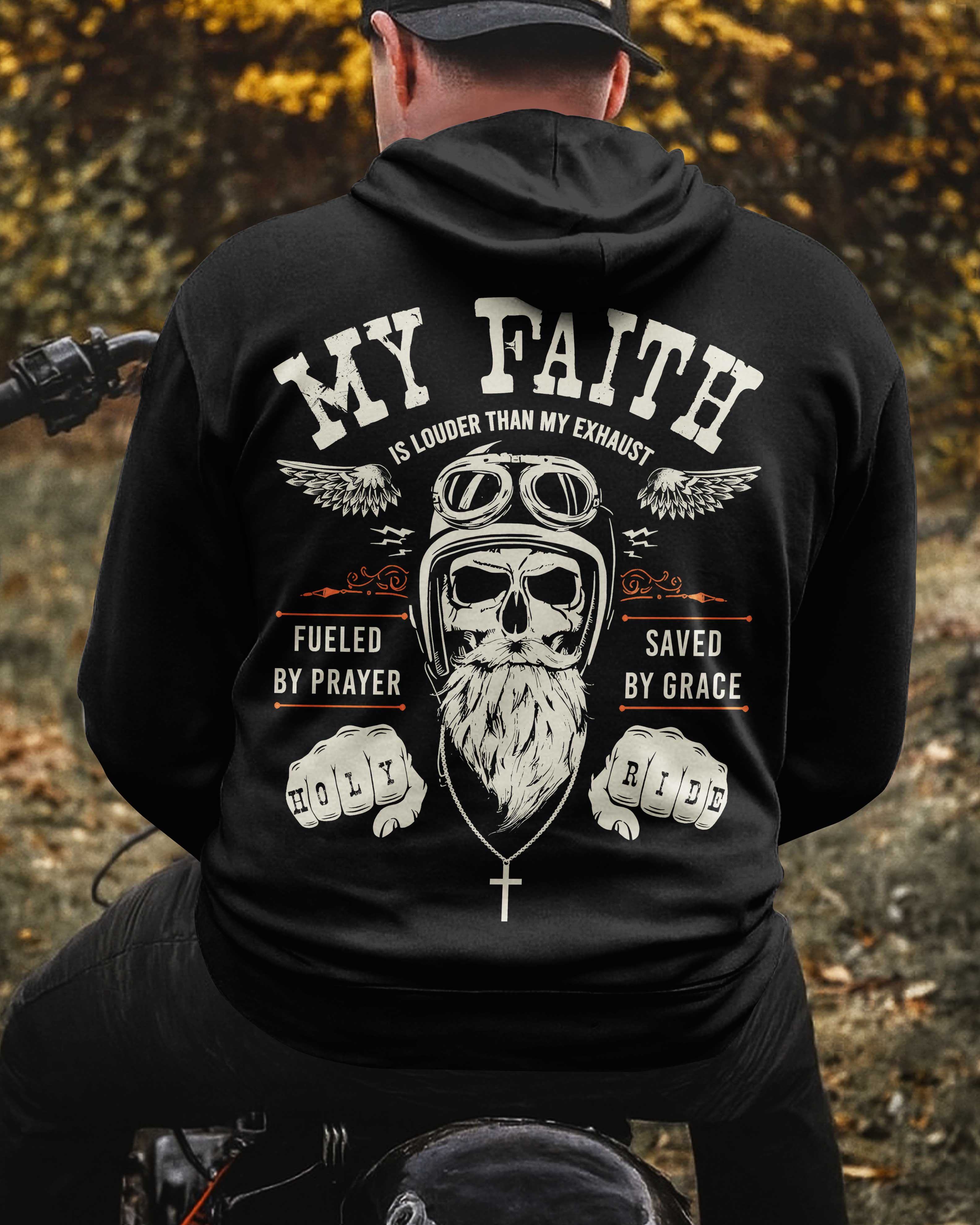 My Faith Is Louder Than My Exhaust All Over Print Hoodie