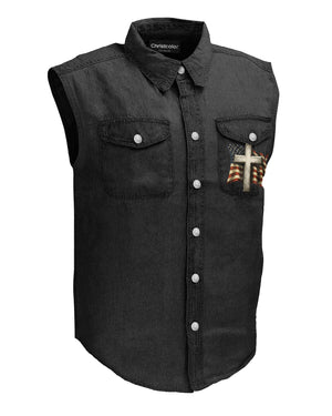 I'm A Soldier Sleevesless Denim Shirt