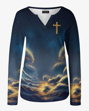 Your Word Is A Lamp To My Feet A Light For My Path All Over Print V-neck Long Sleeves Shirt