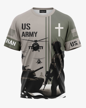 Army Built My Body All Over Print T-Shirt