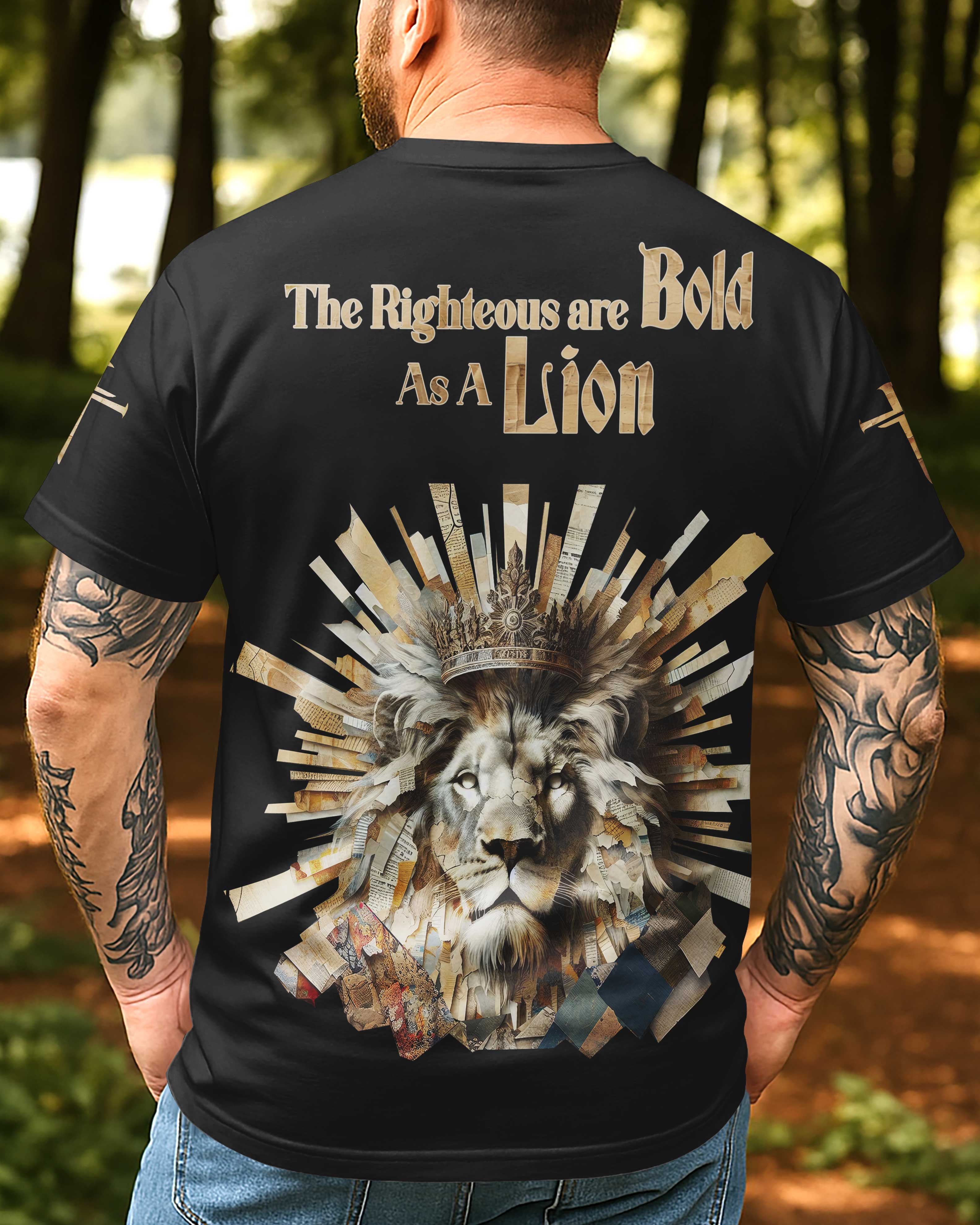 The Righteous Are Bold As A Lion All Over Print T-shirt