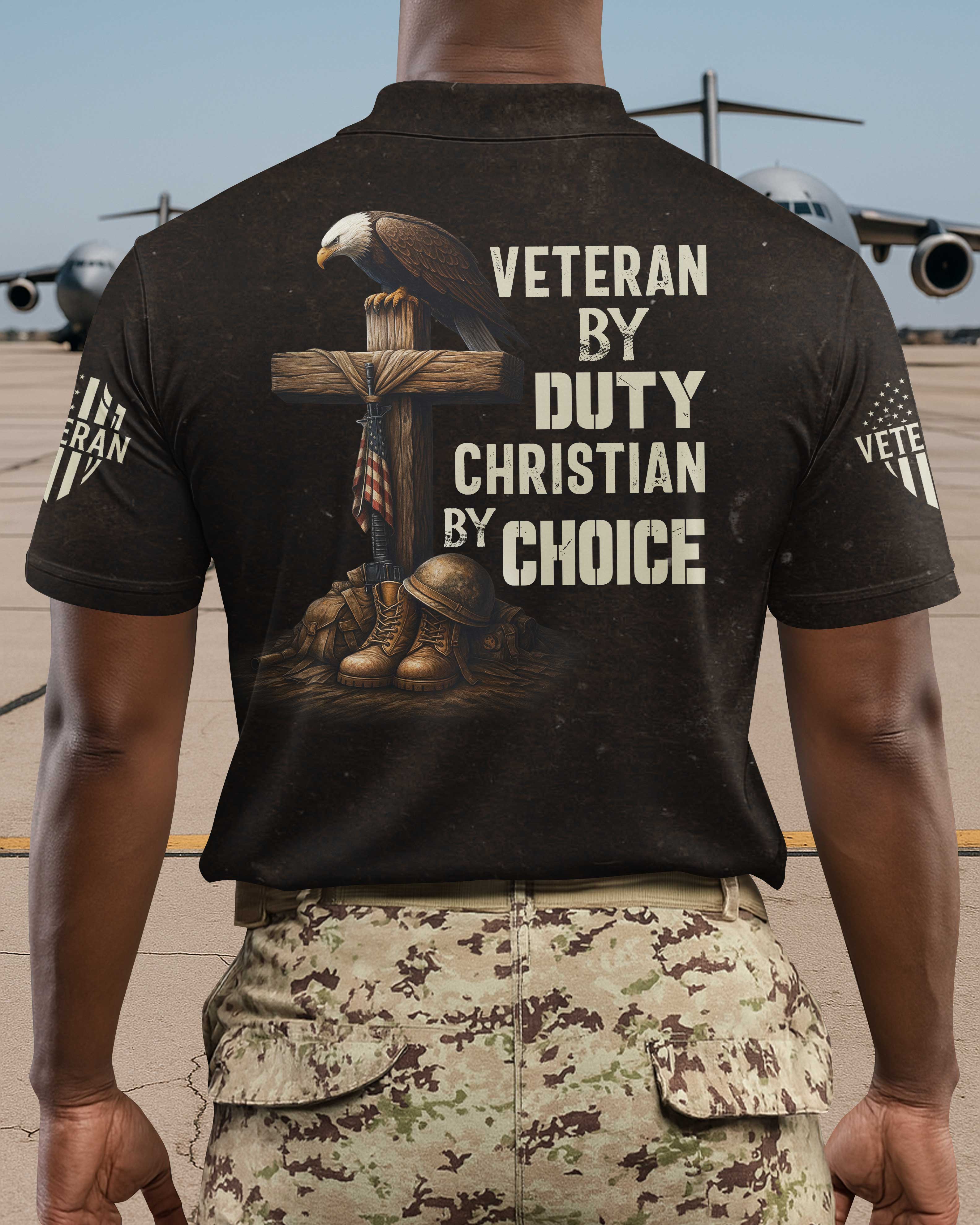 Veteran By Duty Christian By Choice Polo