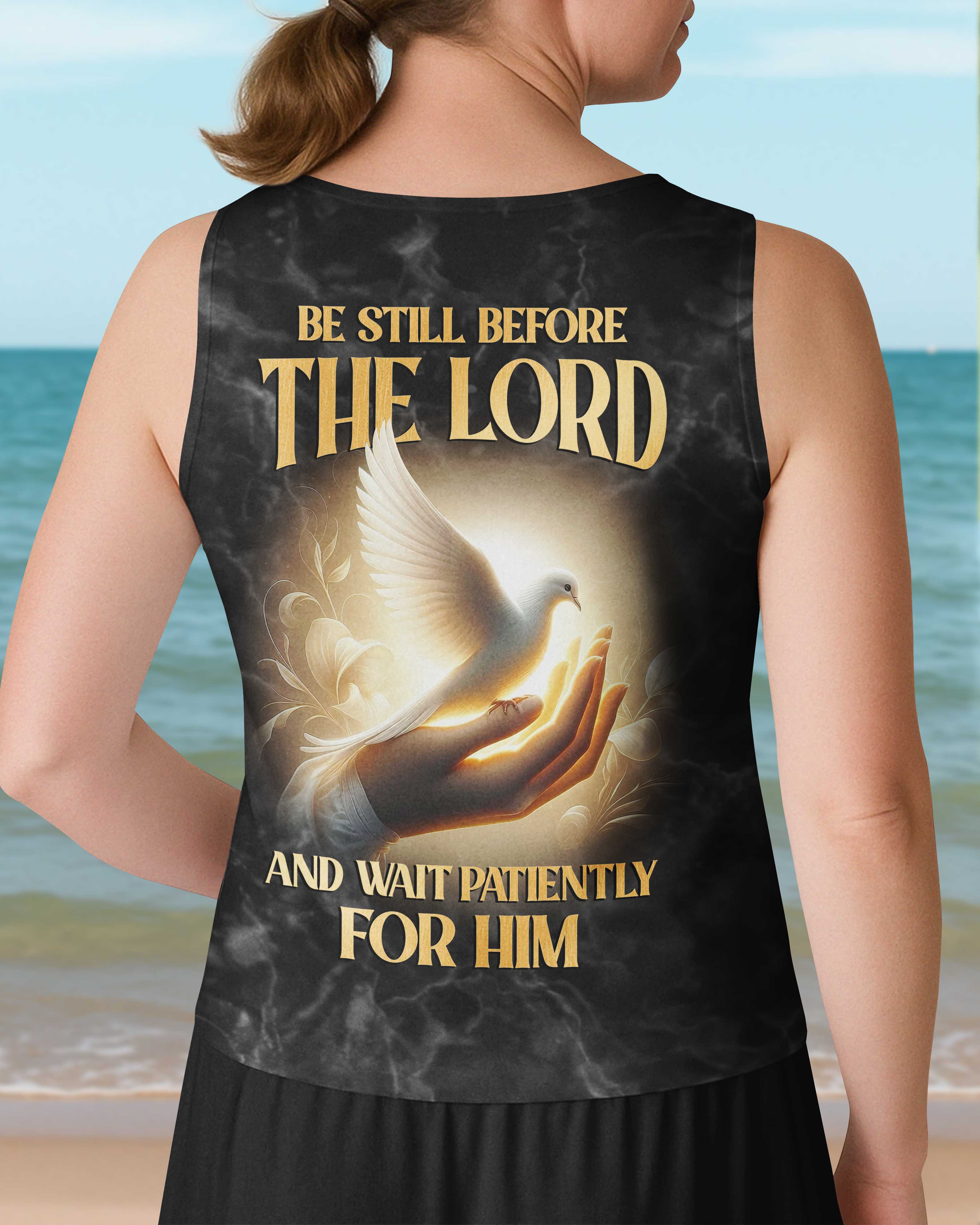 Be Still Before The Lord And Wait Patiently For Him All Over Print T-Shirt