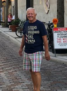 Happy customer wearing Legend Husband Dad Papa tee