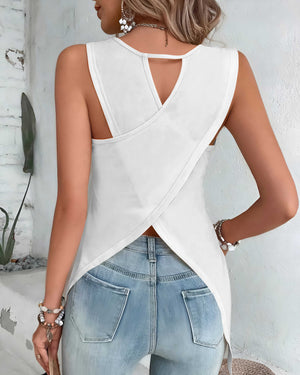 Look Back And Thank God Cut Out Wrap Back Tank Top