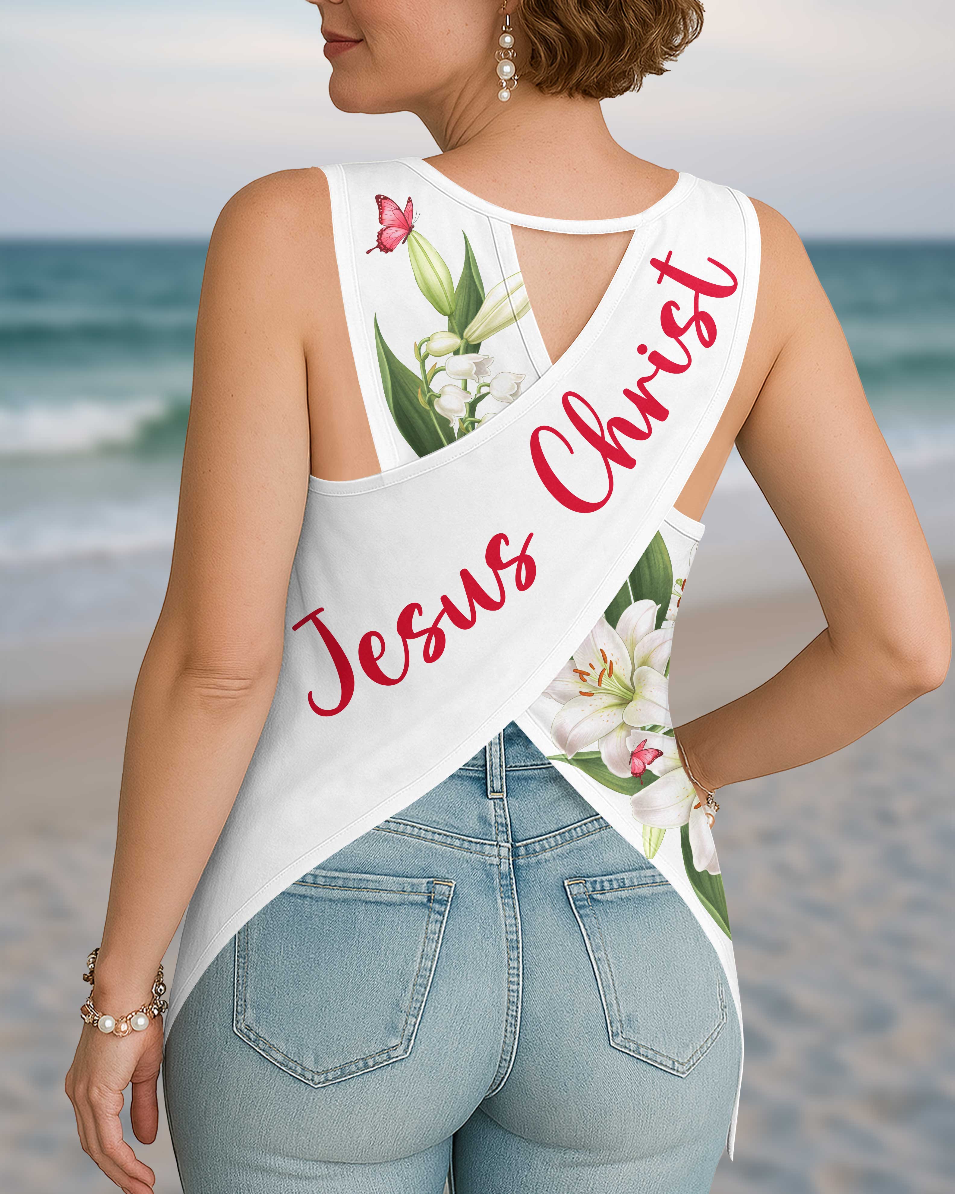 Cardinals Appear When Angels Are Near Cut Out Wrap Back Tank Top