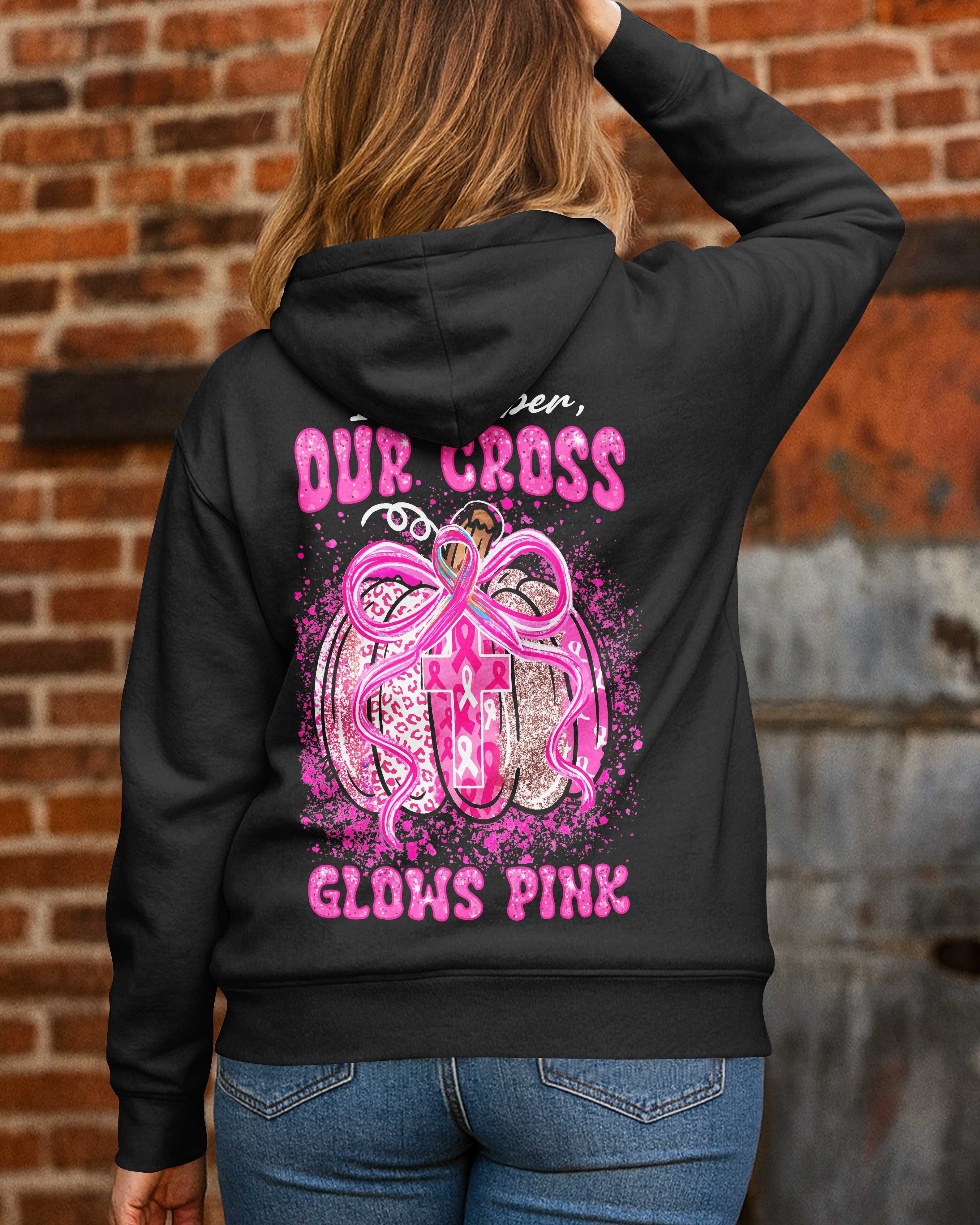 In October Our Cross Glows Pink Hoodie