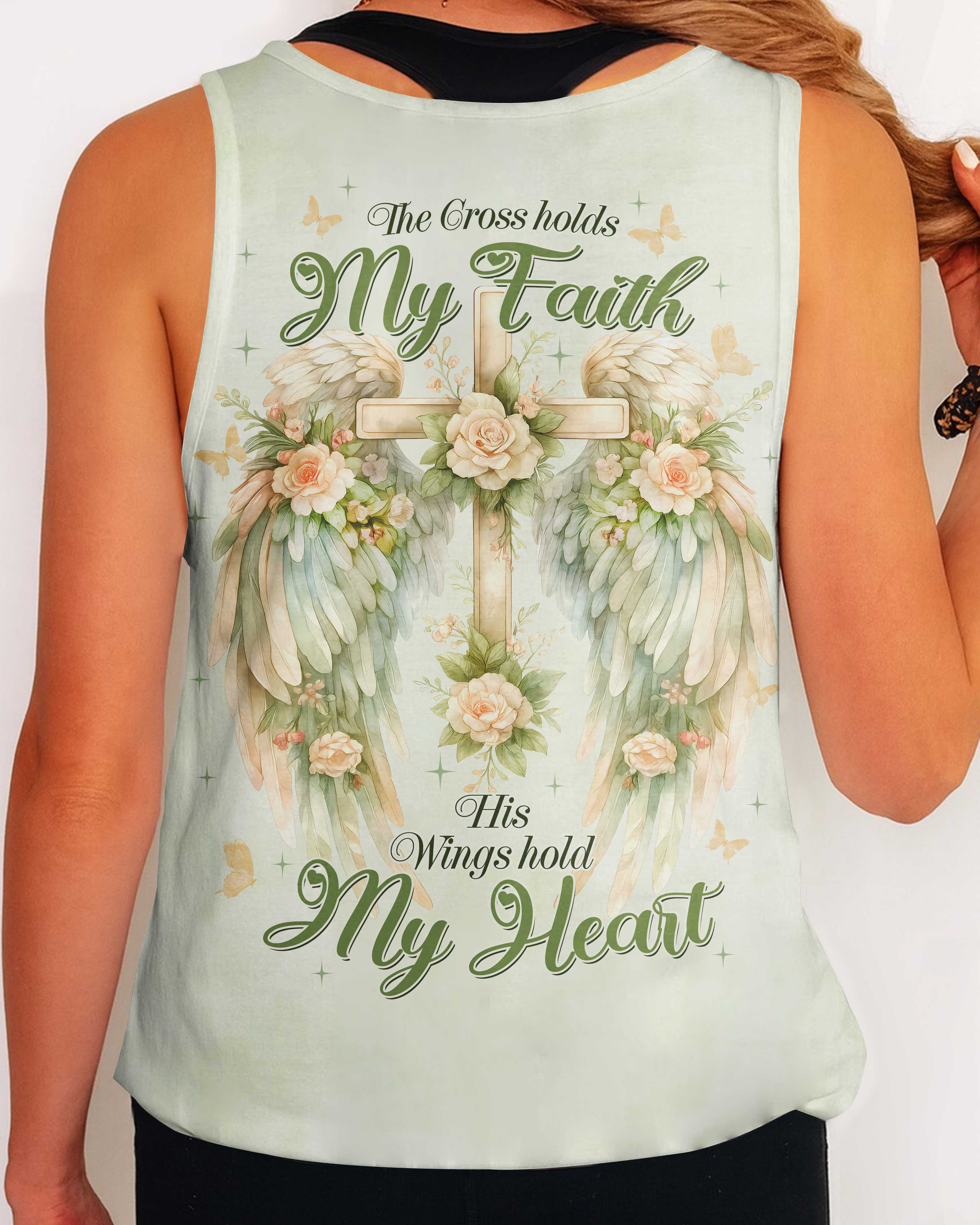 The Cross Holds My Faith His Wings Hold My Heart Shirt