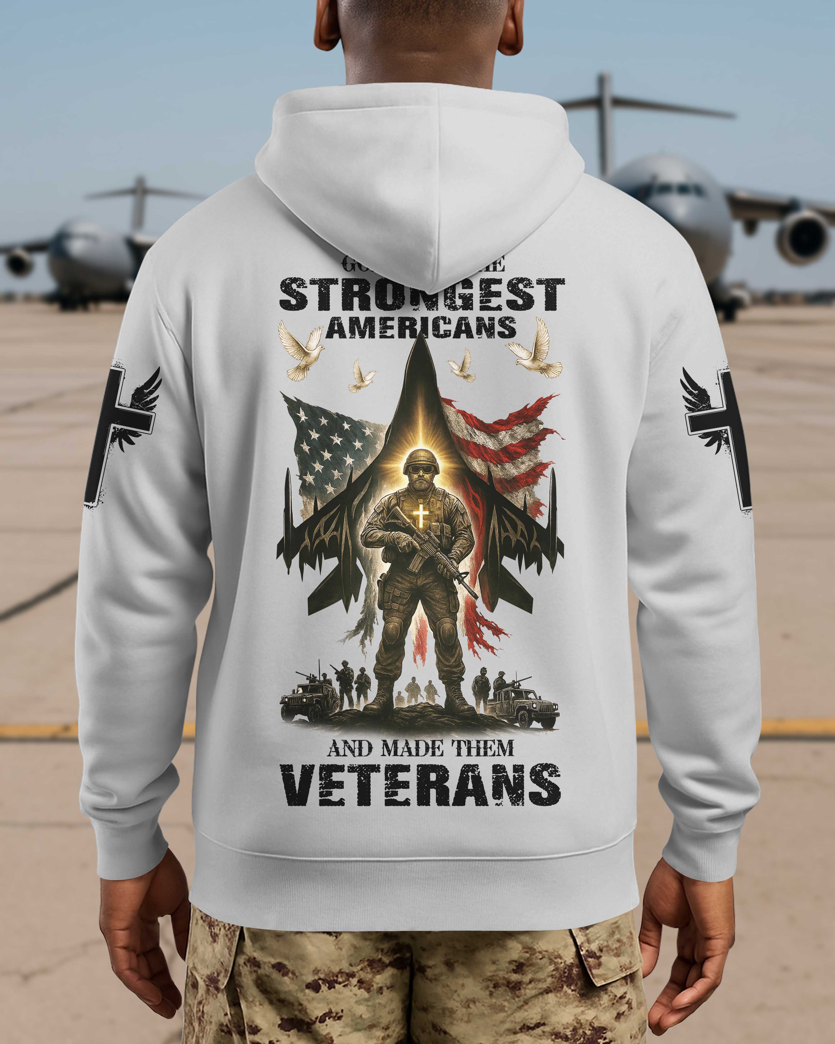 God Took The Strongest Americans All Over Print Hoodie