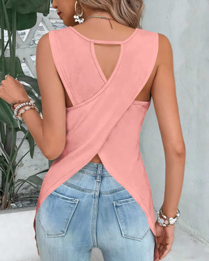 It’s Not Religion, It’s a Relationship Cut Out Wrap Back Tank Top