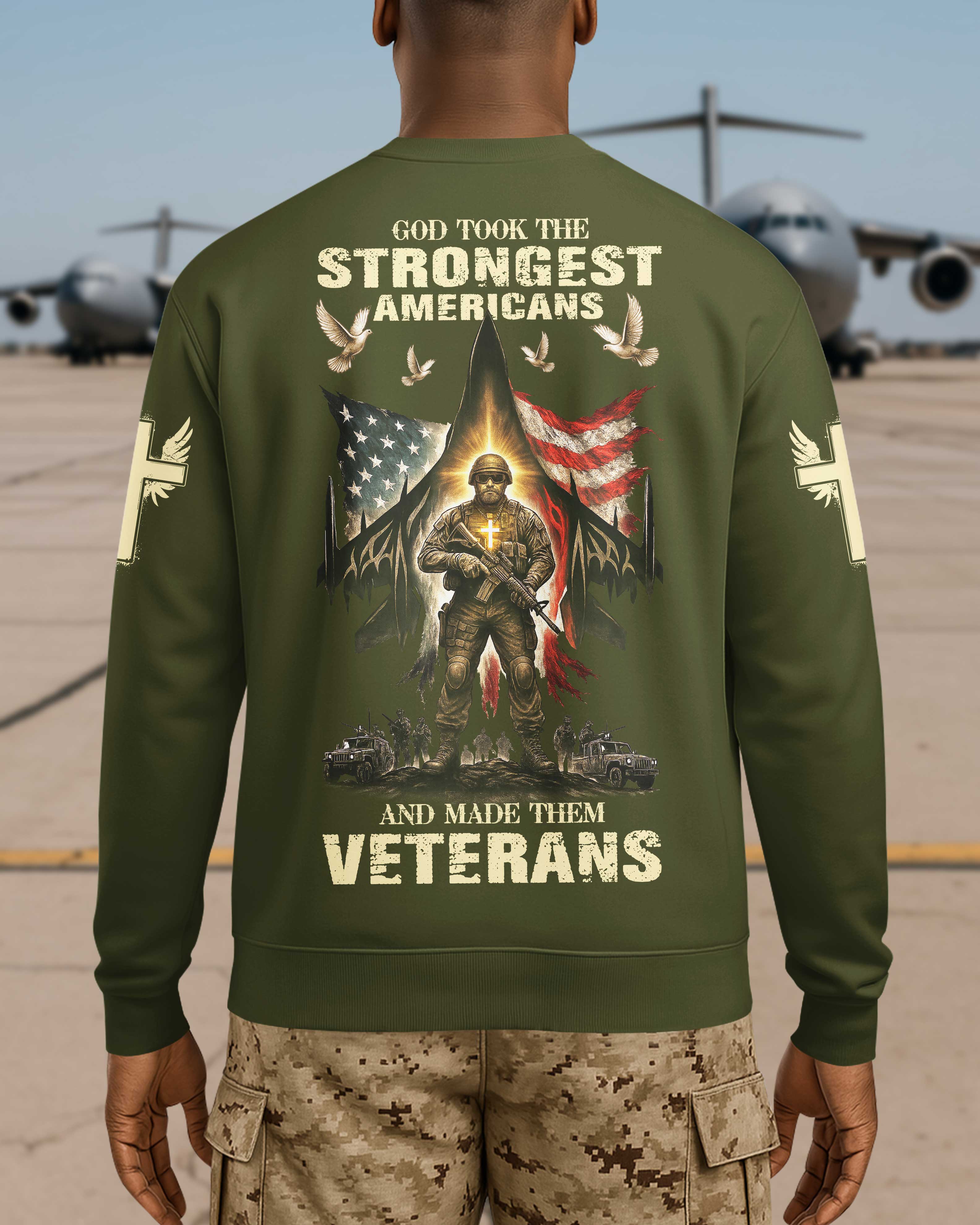 God Took The Strongest Americans All Over Print Sweater