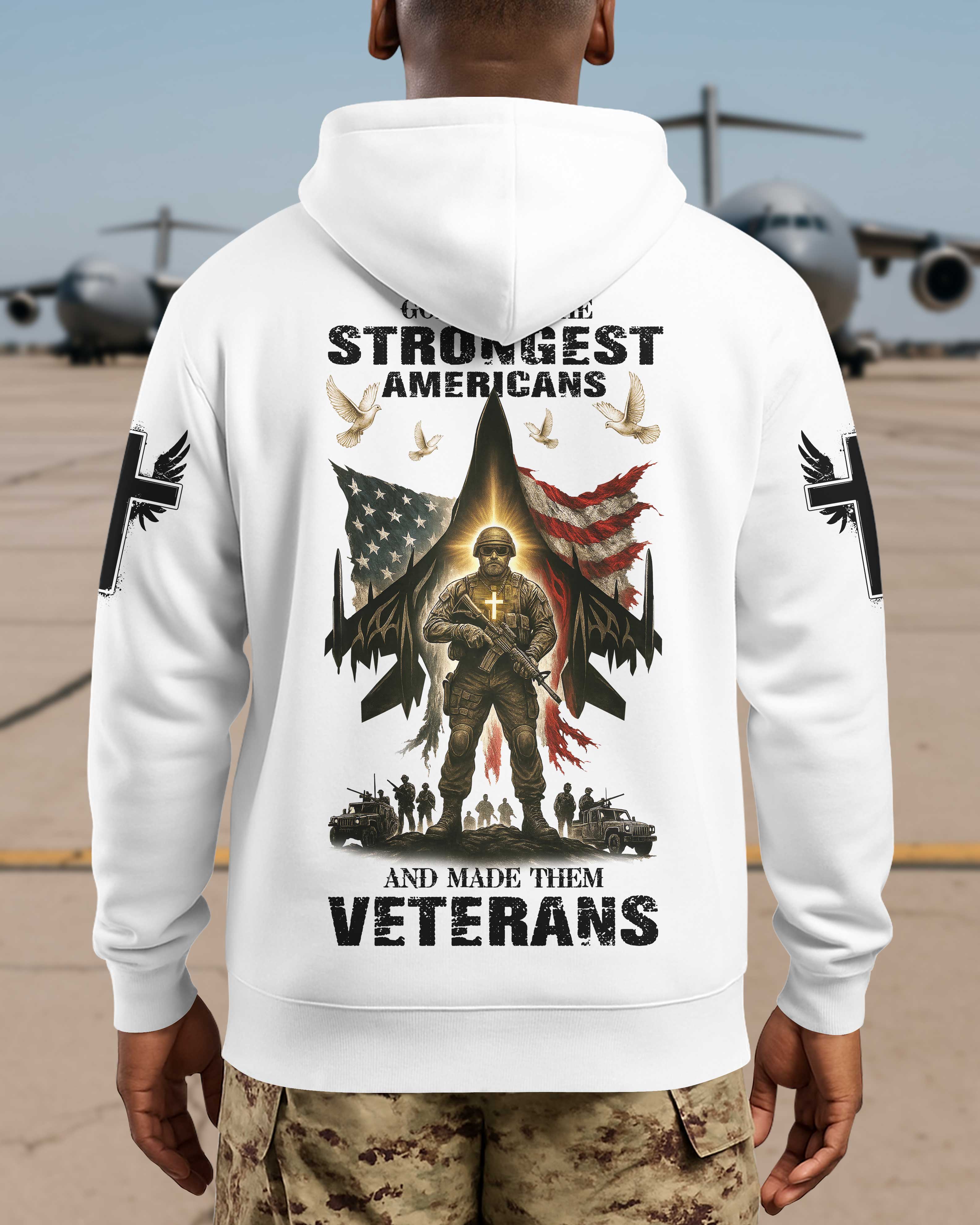 God Took The Strongest Americans All Over Print Hoodie