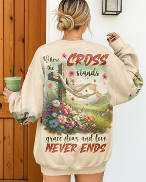 Where The Cross Stands Grace Flows And Love Never Ends Shirts