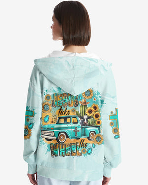 Jesus Take The Wheel All Over Print Zip Hoodie