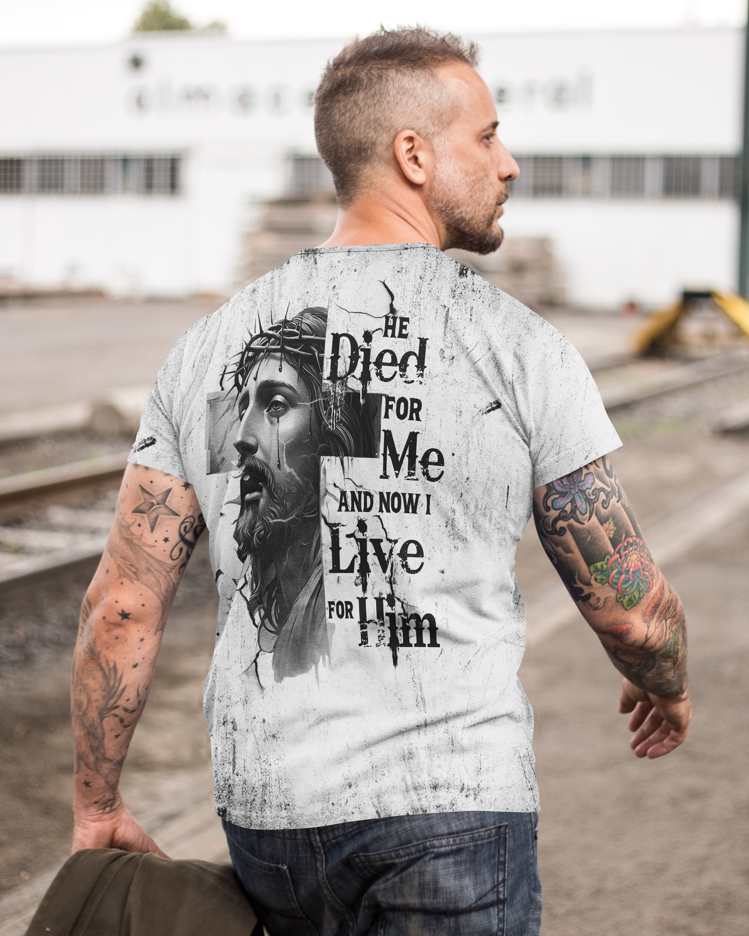 He Died For Me And Now I Live For Him All Over Print T-shirt