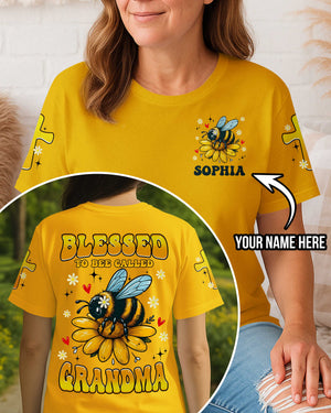 Blessed To Bee Called Grandma All Over Print T-Shirt
