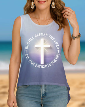 Be Still Before The Lord Cut Out Wrap Back Tank Top